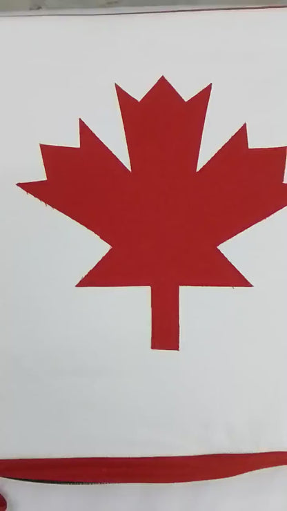 Chair Pad Maple Pride Canada Flag Duck Cotton with Zipper tapestry fabric 1.5 inch thick seat pad ties by Home Heart Brands(Made in India)