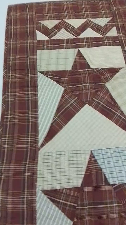 Table Runner Christmas colonial star 17"x52" Holiday Decor hand Quilted  table runner plaid fabric by HOME HEART Brands(Made India)