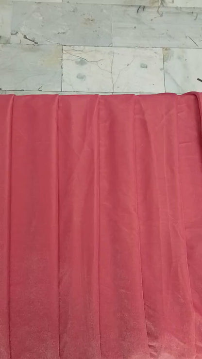 Fabric Rose Pink color micro velvet soft fabric 42” wide choose your yard meter in cut collection by HOME HEART Brands (Made in India)