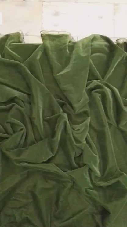 Fabric Micro Velvet Fabric Olive Green soft fabric 42” wide choose your yard meter in cut collection by HOME HEART Brands (Made in India)