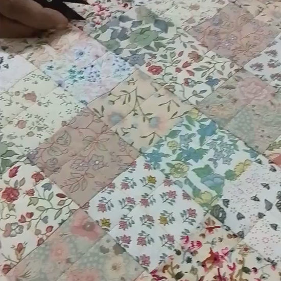 Table runner quilted patchwork Table Runner & Toppers Calico Country Floral by HOME HEART Brands(made in INDIA)