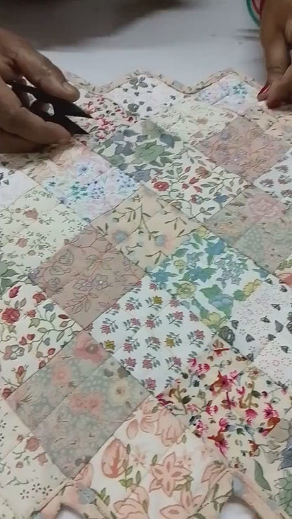 Table runner quilted patchwork Table Runner & Toppers Calico Country Floral by HOME HEART Brands(made in INDIA)