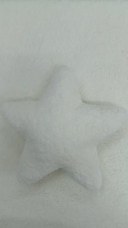 Sherpa Star pillow soft plush, neutral heart pillow, neutral star decor, sherpa star shaped pillow by HOME HEART Brands (Made in India)