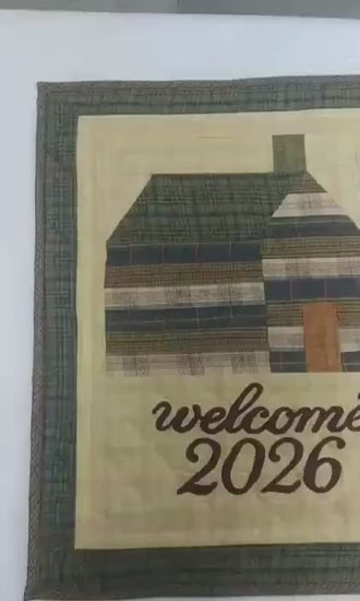 Hand quilted Personalized Welcome 2026 Country Patchwork Wall Hanging, Throw Quilt, Table Topper  by Home Heart brands (Made in India)